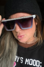 Load image into Gallery viewer, &quot;Blue Ice&quot; Bling Sunglasses
